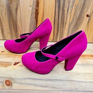 Big Buddha Jane Hot Pink Platform Heels